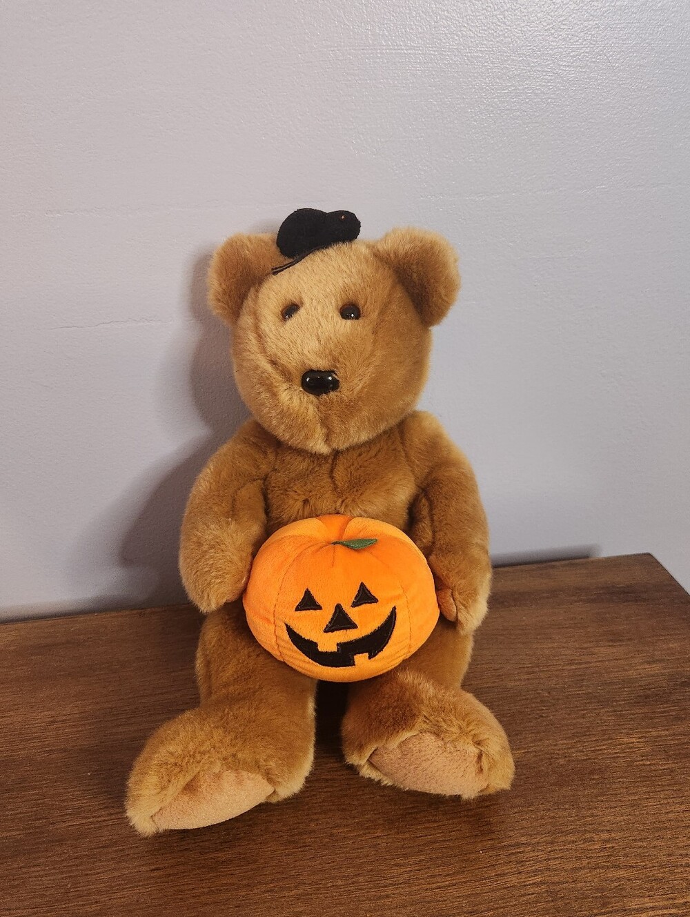 TY Hocus The Halloween Pumpkin Spider Bear Beanie Buddie 2005 Large 14"